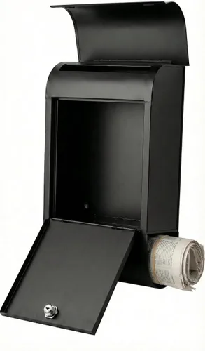 Vista 4 de NACH Buzón con bloqueo, 16 x 4.5 x 10 pulgadas, buzón negro con cerradura, soporte de pared impermeable para buzón - The Dominion Buzón con cerradura