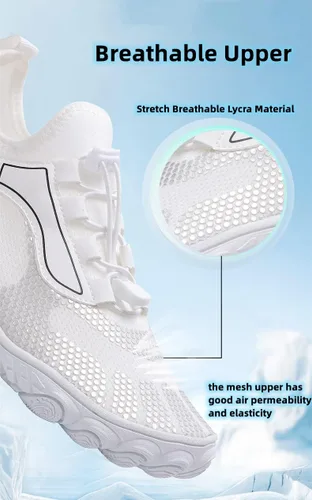 Vista 3 de AIOX Zapatos de agua para mujeres y hombres, de secado rápido, calcetines acuáticos ligeros para playa, natación, río, piscina, lago, senderismo