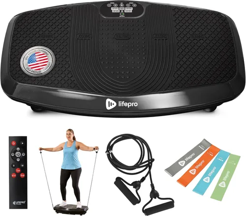 Vista 7 de Lifepro Vibration Plate Exercise Machine for Lymphatic Drainage — Whole Body Vibration Platform with Resistance Bands for Home Workout — Low-Impact