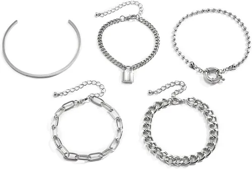 Vista 2 de 5 pulseras con dije de candado para mujeres y adolescentes, accesorios de mano de fiesta, Aolly, No es una piedra preciosa