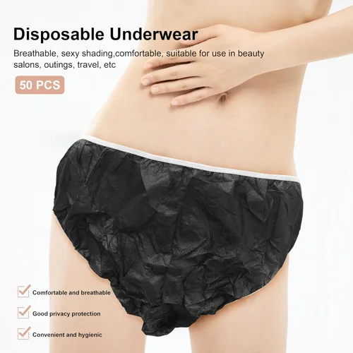 Vista 2 de Ropa interior desechable Ropa interior de uso único Salón de belleza SPA Hotel Viaje Conveniente 50 Unids Por Set Elitzia ET004