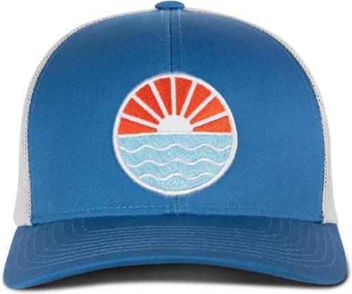 Vista 4 de Sombrero de camionero Sun Wave - Acero AzulPlata - Cierre Snapback, azul y Silver