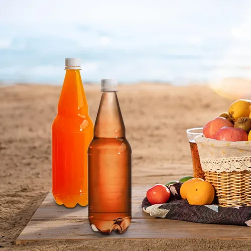 Vista 7 de Hiceeden 10 botellas de refresco de plástico de 33 onzas con tapas, botellas de vino desechables de cuello largo de 1 litro con tapa, botella