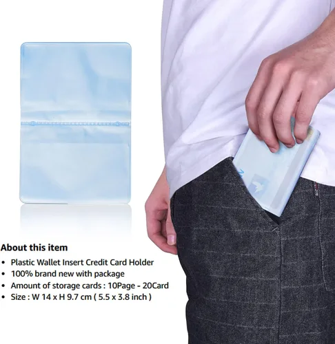 Vista 7 de Tarjetero de plástico transparente para tarjeta de crédito, Transparente