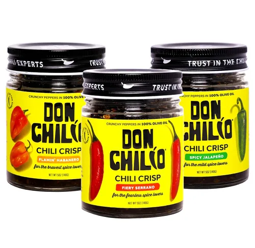 Vista 11 de Don Chilio Salsa picante de habanero mexicano, 5 oz. – Chiles habaneros crujientes y fritos en aceite de oliva 100% sazonado – Apto para keto