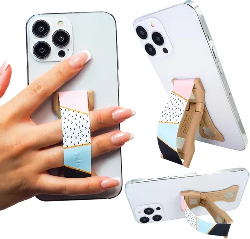 Vista 45 de LOVEHANDLE PRO Premium Phone Grip - Correa de silicona para teléfono - Soporte magnético para teléfono y soporte para teléfono inteligente y tableta