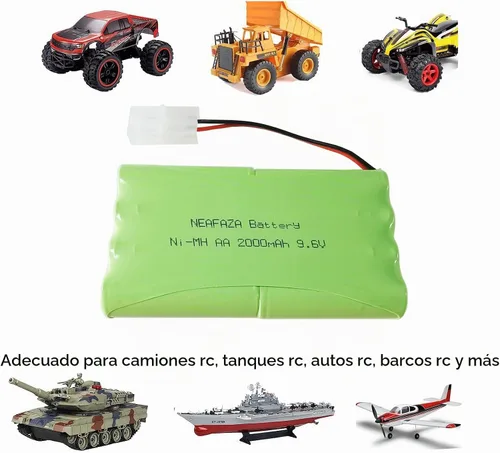 Vista 3 de 9.6V 2000mAH NiMH RC Car Flat 8-Cell AA Recargable Batería de repuesto Hobby y cable de carga USB con conector Tamiya estándar para camión monstruo