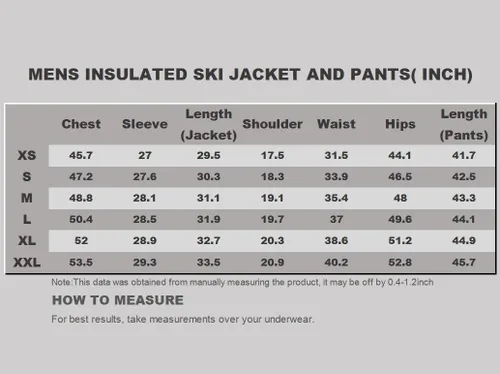 Vista 4 de Conjunto de chaqueta y pantalones de esquí para hombre, impermeable, aislado, traje de nieve acolchado para esquí, motos de nieve, senderismo