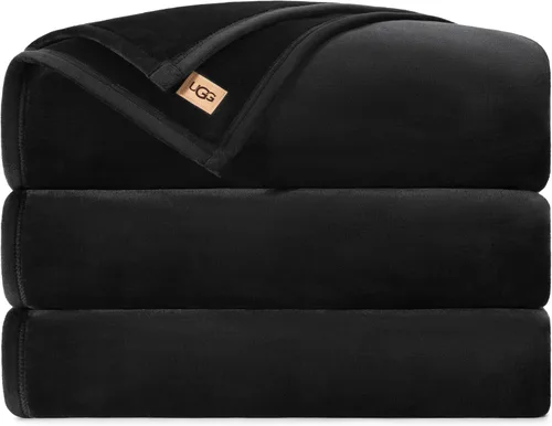 Vista 30 de UGG Coco - Manta acogedora para sofá y cama, 50 x 70 pulgadas, color negro (tinta)