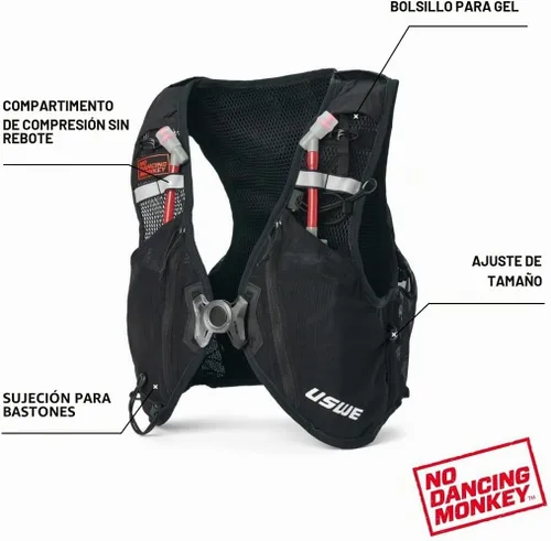 Vista 2 de USWE Pace - Mochila de hidratación para correr con 2 x 16.9 fl oz UltraFlask, mochila para hombre y mujer