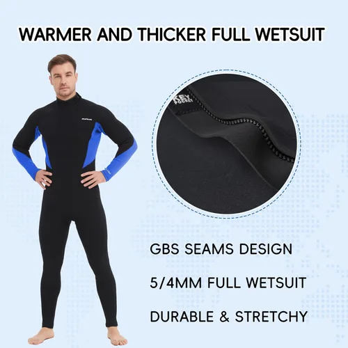 Vista 3 de Mens 5mm Full Wetsuit Ultra-Stretch Neoprene Surfing Diving Suit