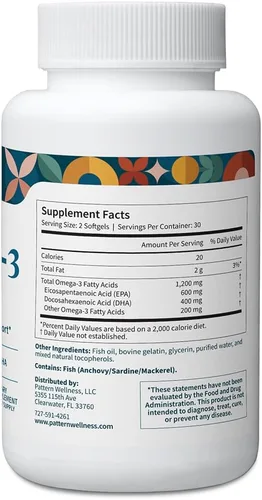 Vista 3 de Pattern Wellness Omega 3 cápsulas blandas - 60 cápsulas blandas