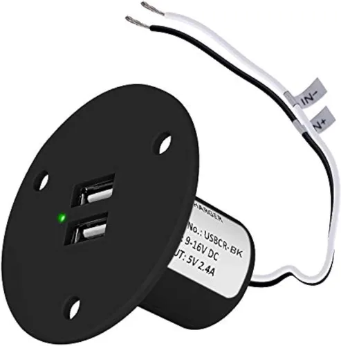 Vista 10 de Facon Enchufe de montaje en pared de 12 V – Puerto de carga USB C RV y enchufe de cargador USB QC3.0 – Dual 18 W (A+C) Cableado directo para RV