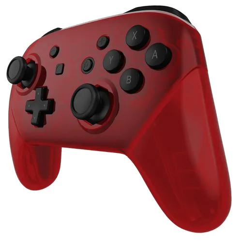 Vista 5 de eXtremeRate Manijas de placa trasera octogonal de color rojo transparente para Nintendo Switch Pro Controller - Controlador no incluido