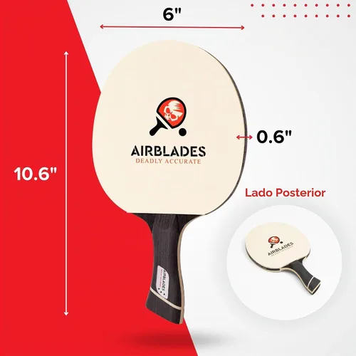 Vista 3 de Pala profesional de ping pong con estuche rígido de transporte Raqueta de tenis de mesa profesional Pala de tenis de mesa con mango ergonómico