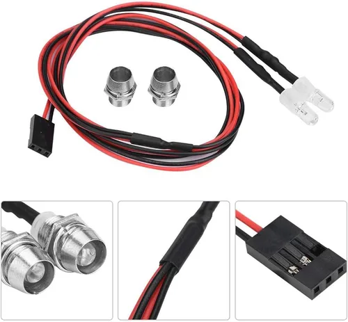 Vista 8 de Luces LED RC, faros delanteros de 0.197 in, accesorios de luces LED para vehículo de automóvil de deriva modelo 1/10 (luz azul)