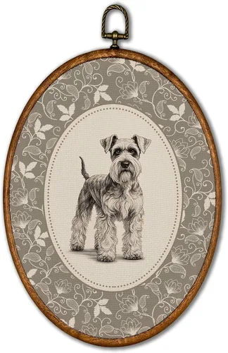 Vista 40 de KSDUT Arte de pared ovalado de perro pastor australiano floral retro de 8.6