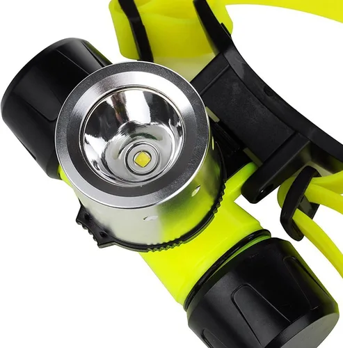 Vista 5 de LUXNOVAQ Linterna subacuática para buceo, súper brillante, 1800 lúmenes, linterna de buceo LED, IPX8 impermeable, 3 modos, linterna de buceo