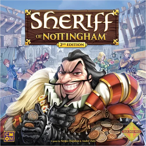 Vista 2 de CMON Sheriff of Nottingham Juego de mesa (2ª edición) - Juego medieval de engaño y selección de cartas para niños y adultos, a partir de 14 años, 3