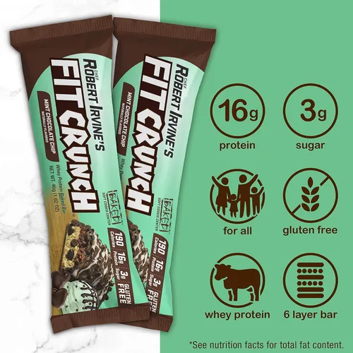 Vista 5 de FITCRUNCH - Barras de proteínas, paquete variado de tamaño aperitivo, sin gluten, paquete de 18