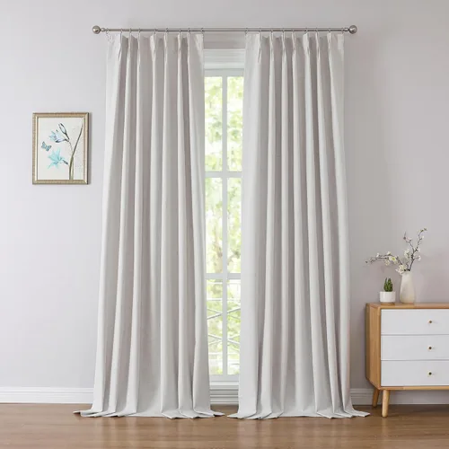 Vista 11 de Kayne Studio Cortinas opacas plisadas para sala de estar y dormitorio, habitación de bebé, cortinas con aislamiento térmico para oscurecer la Natural