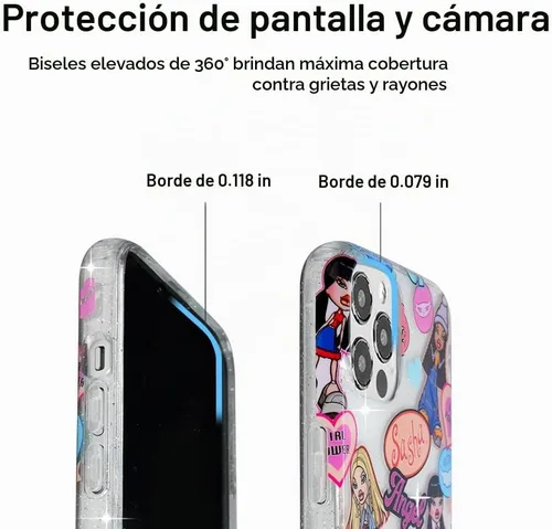 Vista 2 de VELVET CAVIAR Funda para iPhone 13 Pro Max, probada en caídas de 10 pies, purpurina transparente Bratz Bratz Pack Glitter