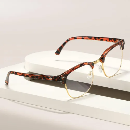 Vista 5 de AISSWZBER Gafas de lente transparente de media montura sin montura vintage
