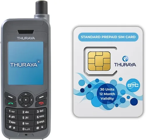 Vista 8 de OSAT Thuraya XT-LITE Teléfono satelital + SIM prepago estándar de 10 unidades Validez de 30 días Cobertura de voz y SMS para comunicaciones