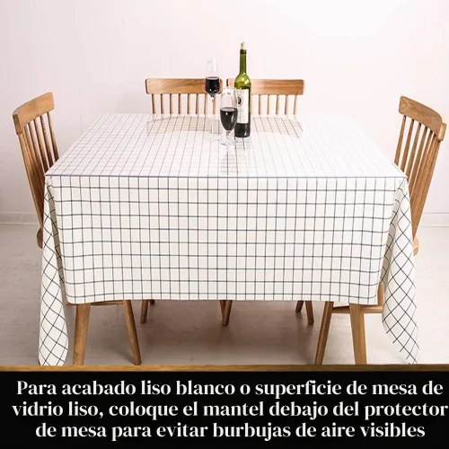 Vista 6 de Protector cuadrado de vinilo transparente para mesa de mesita de noche, protector de mesa de PVC, plástico, mantel de mesa, tapete de escritorio