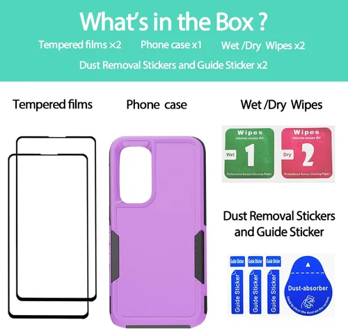 Vista 81 de Jeylly Compatible con Samsung Galaxy A22 5G Funda, Funda Samsung A22 5G con 2pcs protectores de pantalla de vidrio templado