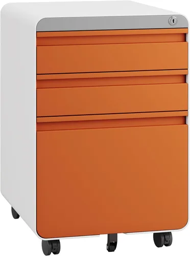 Vista 12 de Dripex Archivador de 3 cajones debajo del escritorio, carta/legal/A4, totalmente montado para oficina en casa, pequeños archivadores móviles cortos