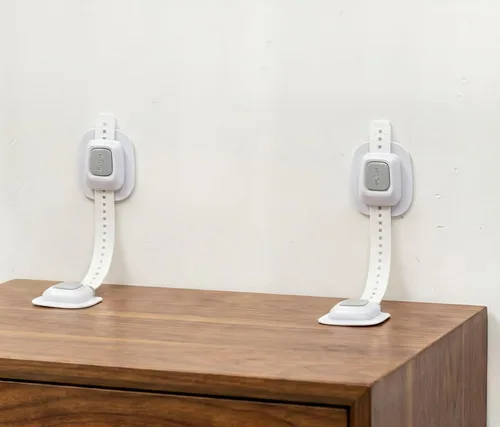 Vista 6 de YEYA - Anclajes de pared para muebles sin taladro, anti punta Ajustable, a prueba de bebés, mejorado 2P