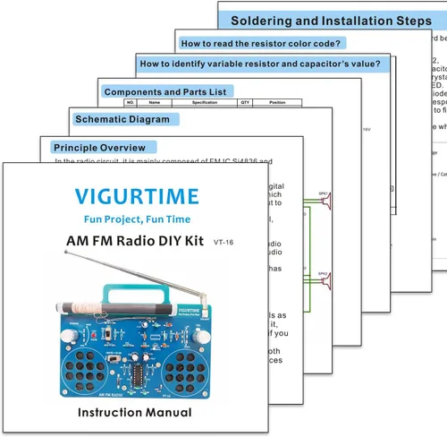 Vista 8 de Kit de radio AM/FM Proyecto de soldadura Kit de bricolaje para practicar enseñanza electrónica Estéreo Gran proyecto STEM y regalo Versión