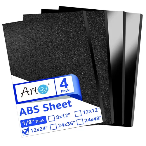 Vista 19 de Art3d - Láminas de plástico ABS de 1/16 pulgadas de grosor 8"x12", paquete de 2 - Lámina rígida ABS termoformada de dos lados