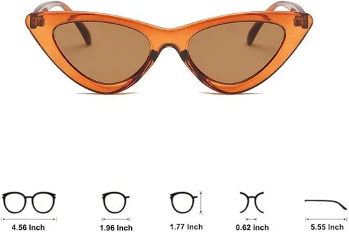 Vista 2 de OZPYKAE Gafas de sol para mujer, estilo vintage, montura de plástico, estilo retro, estilo de ojo de gato