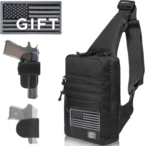 Vista 12 de TECEUM Bolso bandolera táctico compacto – CCW para todos los días – Más de 10 estilos – Bolso cruzado de hombro para transporte oculto de pistola
