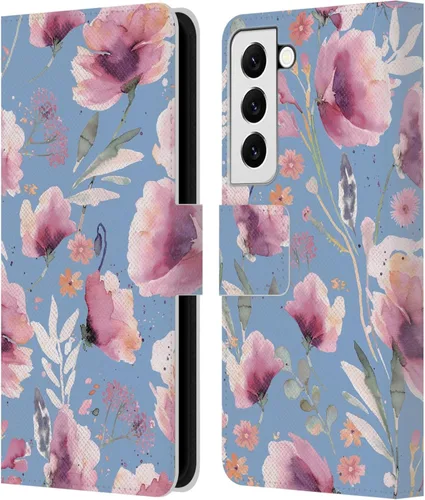 Vista 112 de Head Case Designs Officially Licensed Ninola Abstract Poppies Lilac Floral Leather Wallet Case Compatible with Samsung Galaxy A07 4G