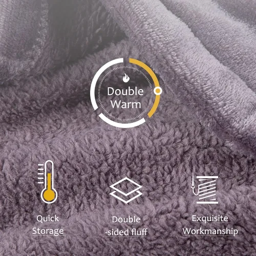 Vista 3 de REDESS Blanket Hoodie Sweatshirt, Wearable Blanket Oversized Sherpa with Sleeves and Giant Pocket, Cozy Hoodie for Adult Kids