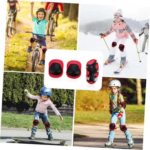 Vista 8 de 2 juegos de equipo de patinaje sobre ruedas, traje de ciclismo, rodilleras de gel para deportes, rodilleras de gel, coderas al aire libre, protector