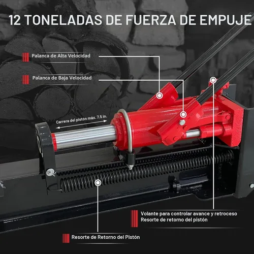 Vista 3 de Divisor de troncos hidráulico manual inalámbrico BIG RED - Divisor de madera manual