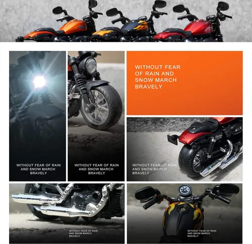 Vista 4 de Mini Motocicleta de Juguete - Autos de Juguete de Retroceso con Sonido y Luz, Motocicletas de Juguete para Niños Pequeños, Juguetes de Motocicleta
