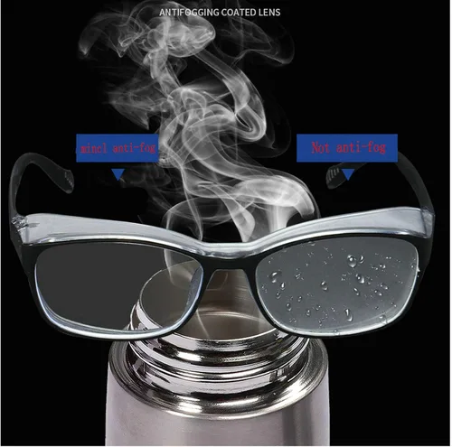 Vista 2 de Gafas de seguridad anti niebla para mujeres y hombres, TR90, lentes de bloqueo de luz azul, transparentes, antiarañazos, protección UV, marco