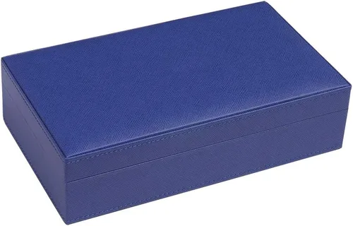 Vista 2 de Silverman & Co. Juego de dominó negro doble 6 grandes - Caja azul