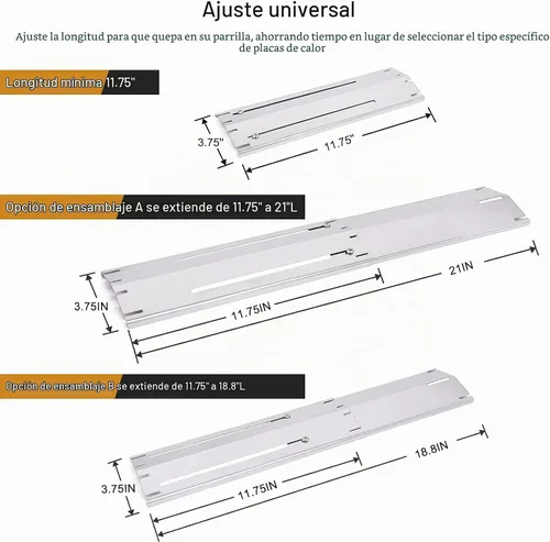 Vista 2 de Criditpid Protector universal de placa de calor de acero inoxidable para Brinkmann, Charbroil, Weber, Chargriller, paquete de 3 cubiertas