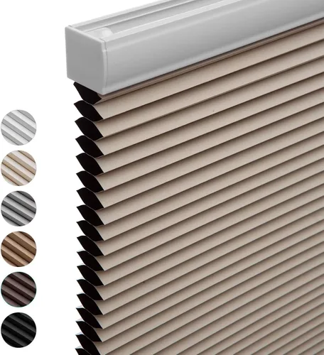 Vista 8 de MYshade Persianas celulares opacas sin cordones, con diseño de panal para ventanas de interior, persianas de oscurecimiento de habitación, para casa