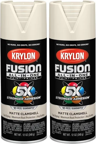 Vista 21 de Krylon Fusion - Pintura en aerosol adhesiva todo en uno para uso en interiores y exteriores, 12 onzas, vidrio de playa