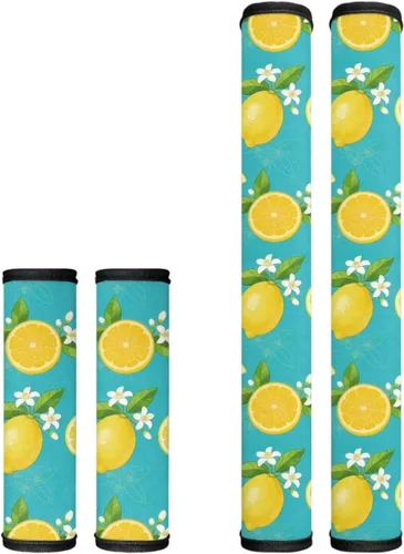 Vista 15 de Juego de 4 fundas protectoras de repuesto para manija de puerta de refrigerador con temática de té de la tarde para microondas, horno, refrigerador