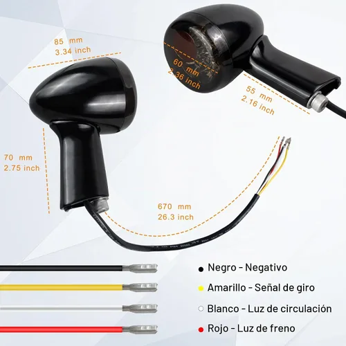 Vista 6 de NTHREEAUTO Luz de marcha de freno integrada con luz LED de bala ahumada, compatible con Harley Sportster XL 883 1200 1992-2019