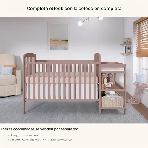 Vista 8 de Dream On Me Anna - Cuna convertible 3 en 1 y cambiador, GREENGUARD Gold Azúcar Moreno