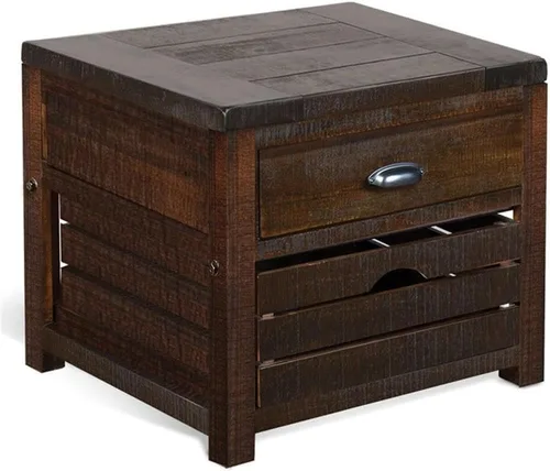 Vista 10 de Pemberly Row Mesa auxiliar de madera de caoba de 14" en hoja de tabaco